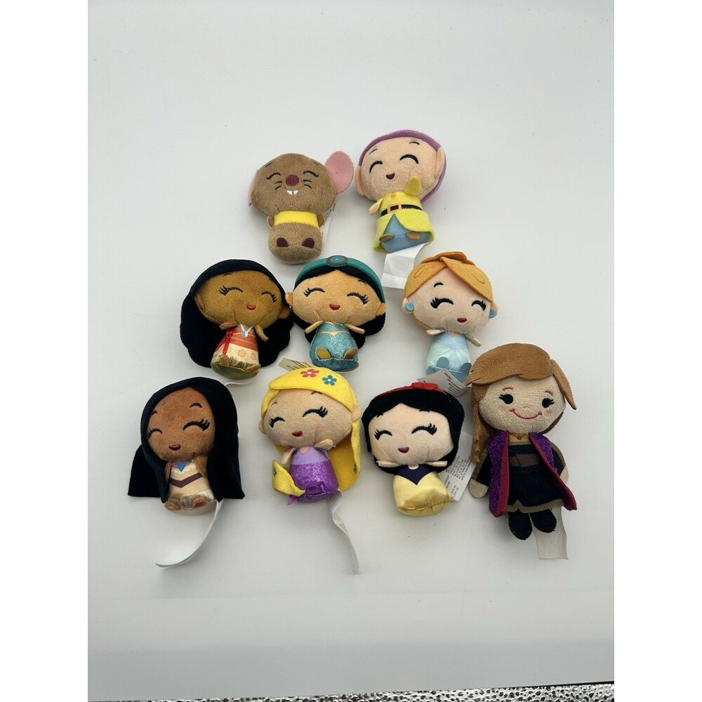 Hallmark Itty Bittys Plush Lot Of 9 Disney Princess, Frozen, Snow White, Jasmine